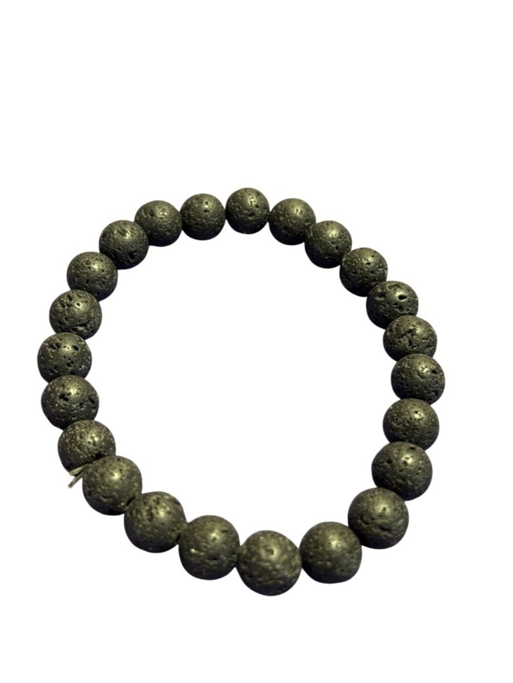 Lava Stone Beaded Stretchy Bracelet 6.75 inches Unstretched